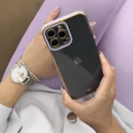 Fashion Gold Frame Gel Cover Purple Samsung Galaxy A12 Tok