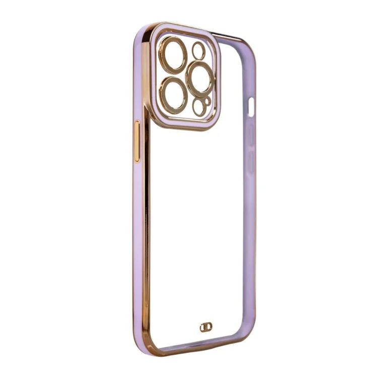 Fashion Gold Frame Gel Cover Purple Samsung Galaxy A12 Tok