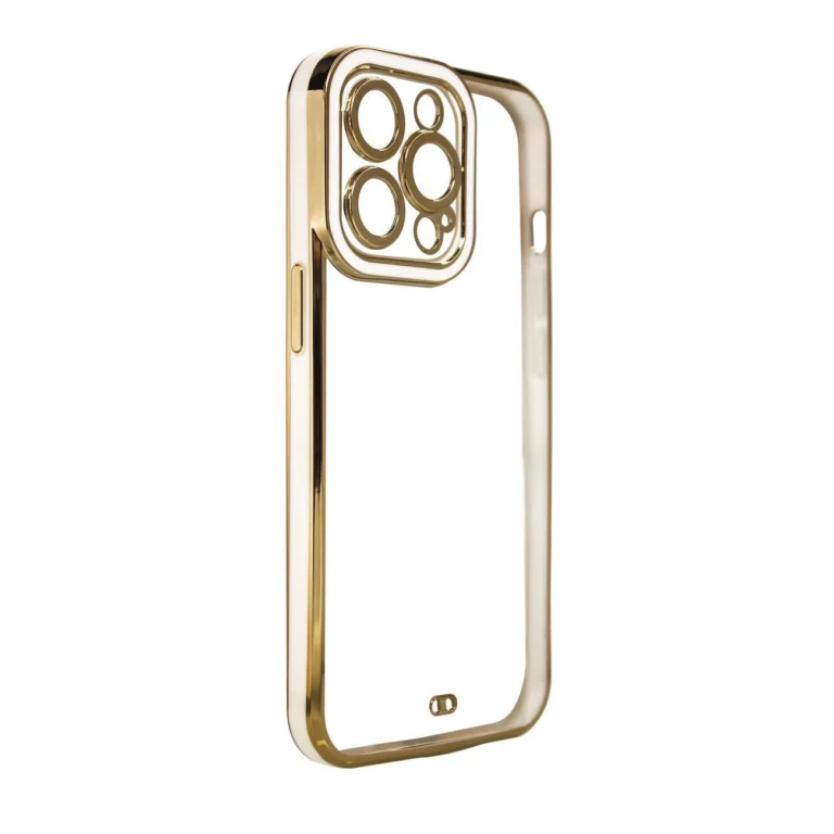 Fashion Gold Frame Gel Cover White Samsung Galaxy A12 Tok