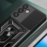 Hybrid Armor Camshield With Camera Cover And Metal Ring Black Samsung Galaxy S25 Plus Tok