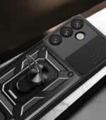 Hybrid Armor Camshield With Camera Cover And Metal Ring Black Samsung Galaxy S25 Plus Tok