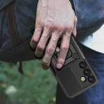 Hybrid Armor Camshield With Camera Cover And Metal Ring Black Samsung Galaxy S25 Plus Tok