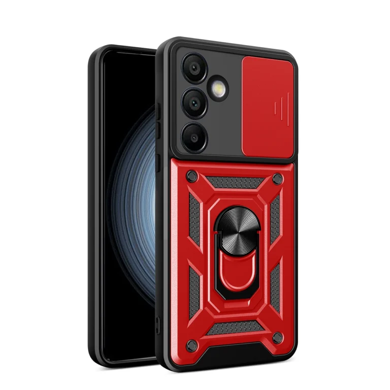 Hybrid Armor Camshield With Stand And Camera Cover Red Samsung Galaxy A26 5G Tok