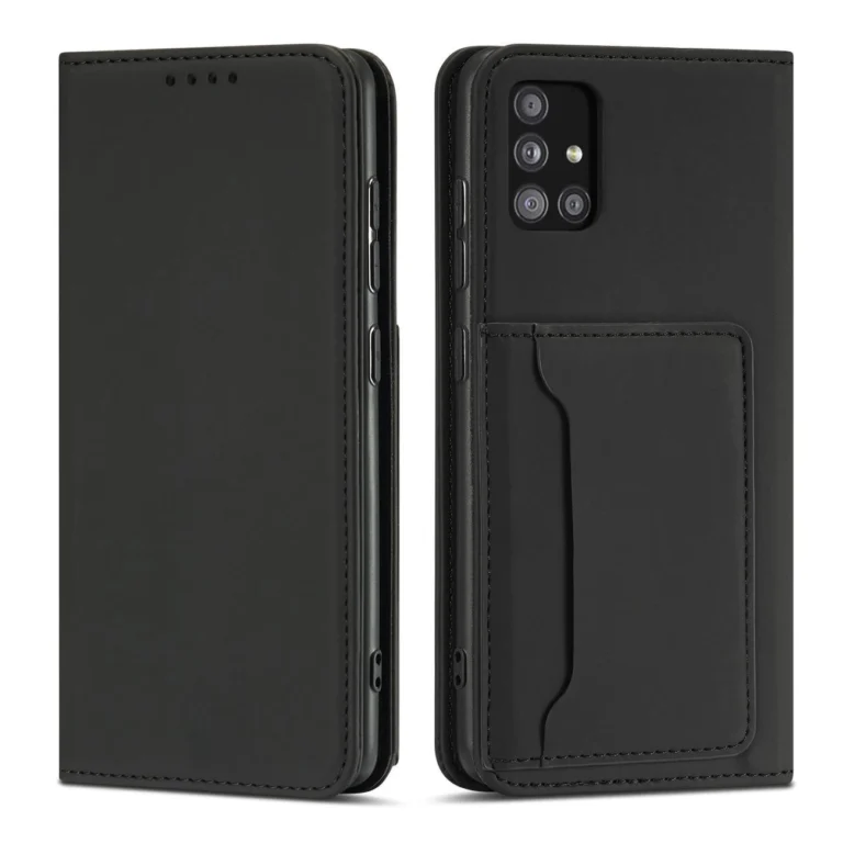 Magnet Card Pouch Wallet Card Holder Black Samsung Galaxy A12 Tok