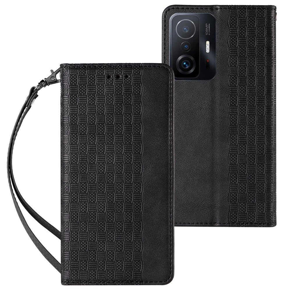 Magnet Strap Pouch Wallet + Mini Lanyard Pendant Black Samsung Galaxy A12 Tok