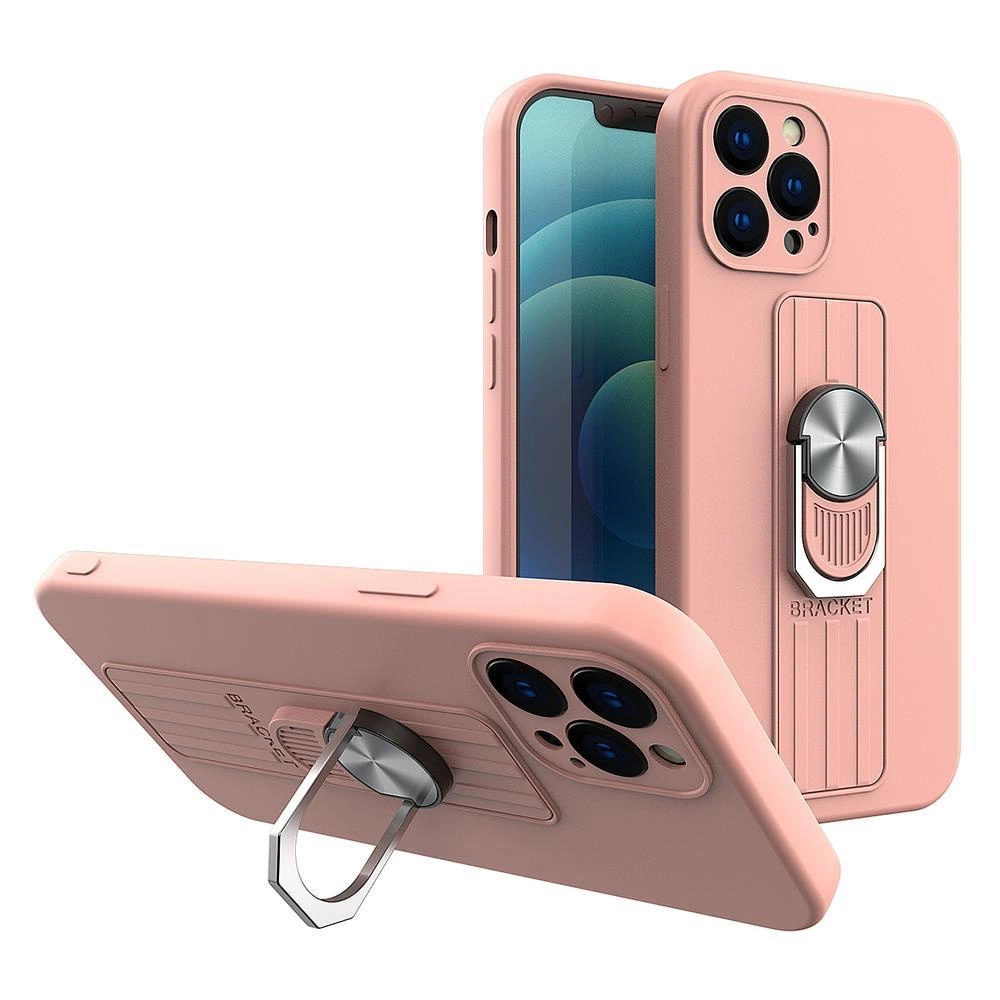 Ring Silicone With A Finger Grip And Stand Pink Samsung Galaxy A73 Tok