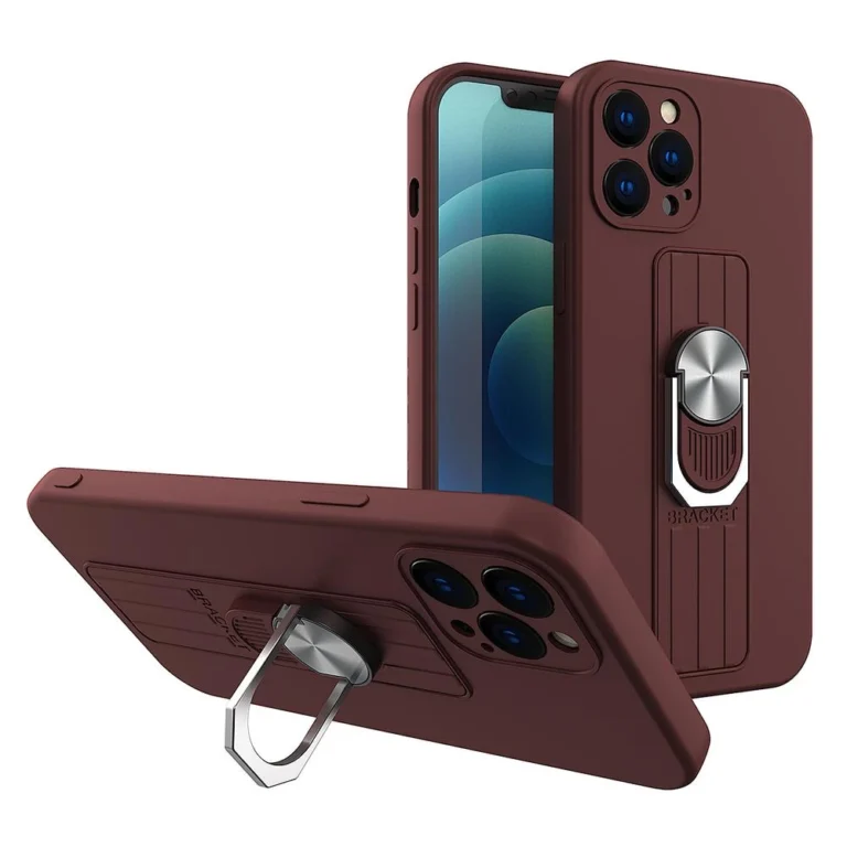 Ring Silicone With Finger Grip And Stand Brown Samsung Galaxy A32 5G Tok