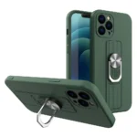 Ring Silicone With Finger Grip And Stand Dark Green Samsung Galaxy A72 Tok