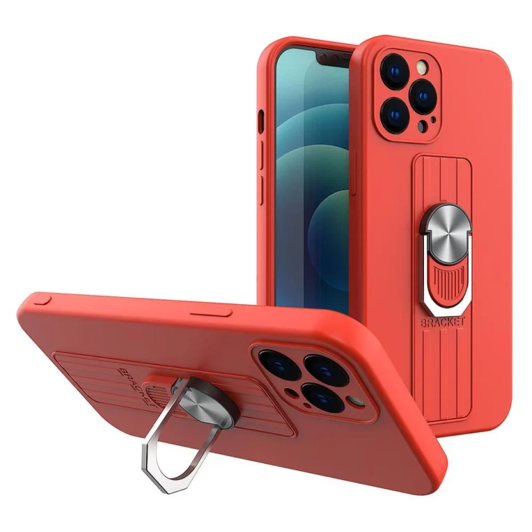 Ring Silicone With Finger Grip And Stand Red Samsung Galaxy A72 Tok