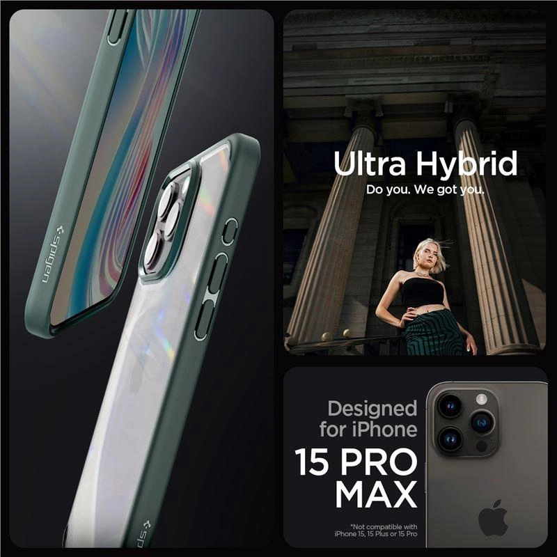 Spigen Ultra Hybrid Dark Green iPhone 15 Pro Max Tok