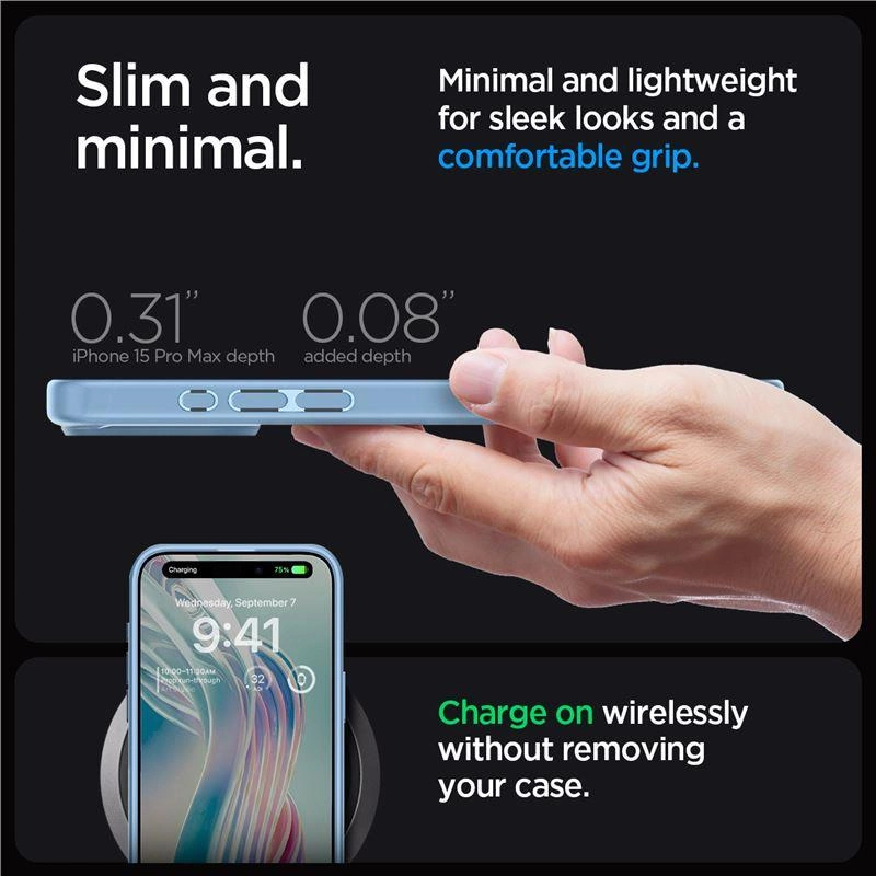 Spigen Ultra Hybrid Light Blue iPhone 15 Pro Max Tok