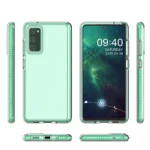 Spring Clear TPU Gel Protective Cover With Colorful Frame Dark Blue Samsung Galaxy A72 Tok