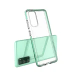 Spring Clear TPU Gel Protective Cover With Colorful Frame Light Blue Samsung Galaxy A72 Tok