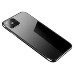Clear Color Gel TPU Electroplating Frame Cover Black Samsung Galaxy S21 Ultra Tok