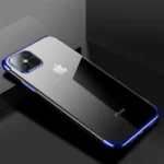 Clear Color Gel TPU Electroplating Frame Cover Blue Samsung Galaxy S21 Plus Tok