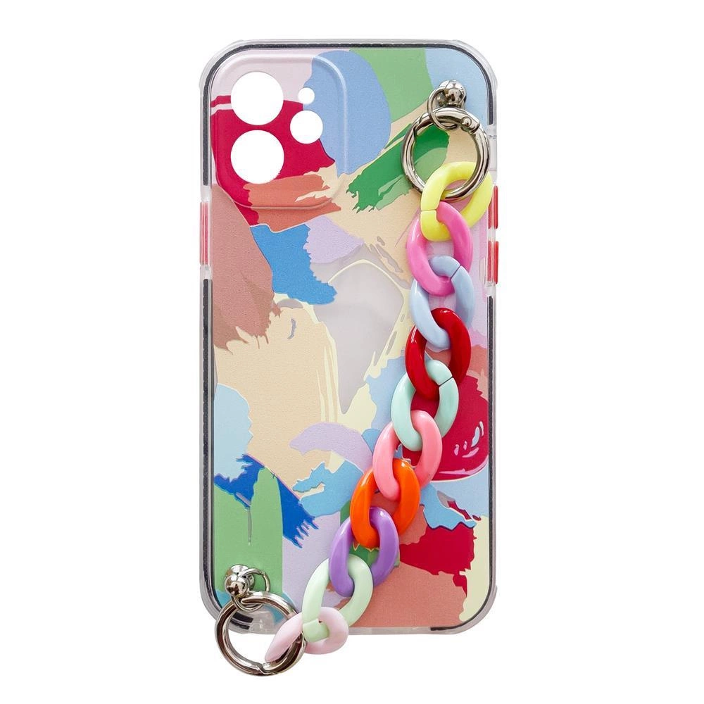Color Chain Gel Flexible Elastic Cover With A Chain Pendant Multicolour (4) Samsung Galaxy S21 Tok