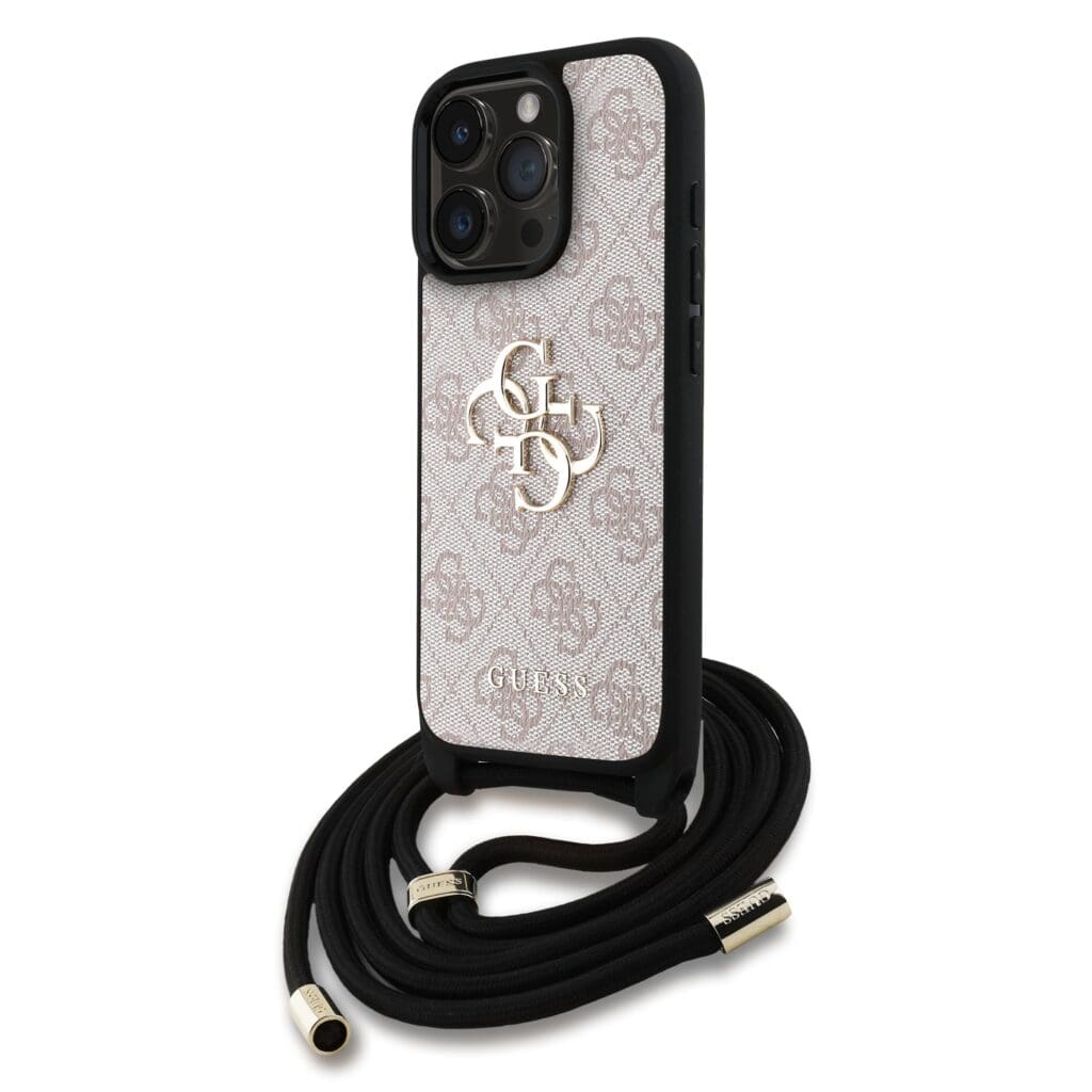 Guess PU 4G Metal Logo Crossbody Pink iPhone 15 Pro Max Tok