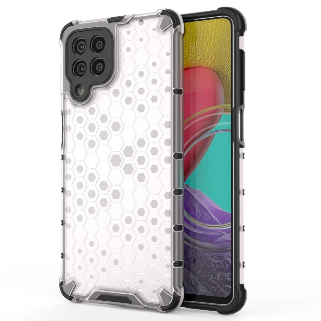 Honeycomb Armored Cover With A Gel Frame Transparent Samsung Galaxy M53 Tok