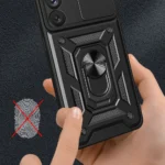 Hybrid Armor Camshield Armored Cover With Camera Cover Black Samsung Galaxy S23 Plus Tok
