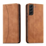 Magnet Fancy Flip Cover Wallet Stand Brown Samsung Galaxy S23 Plus Tok
