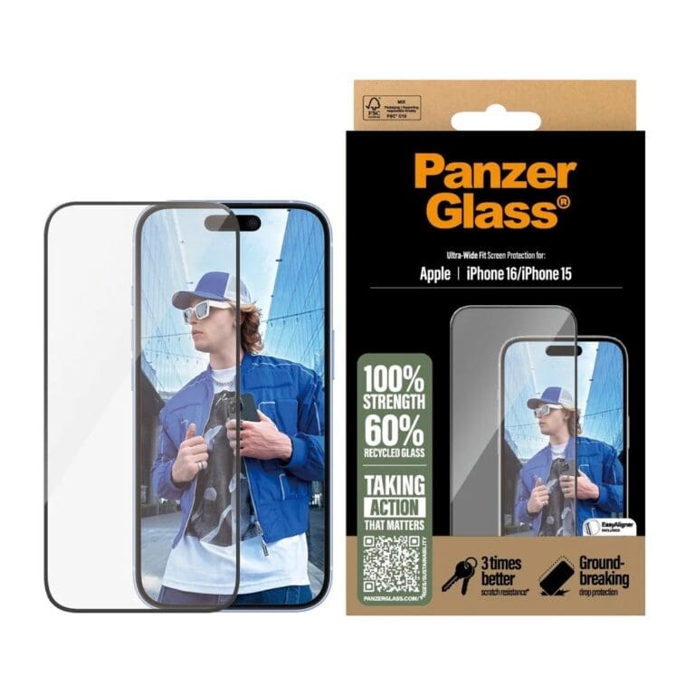 PanzerGlass Tempered Glass UWF Apple Black iPhone 16