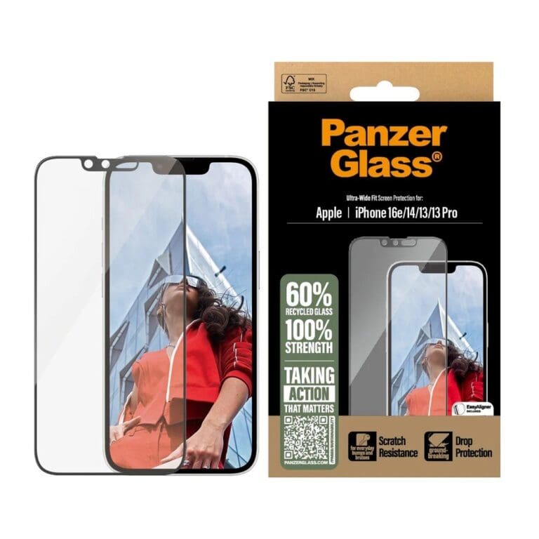 PanzerGlass Tempered Glass UWF Apple Black iPhone 16e/14/13