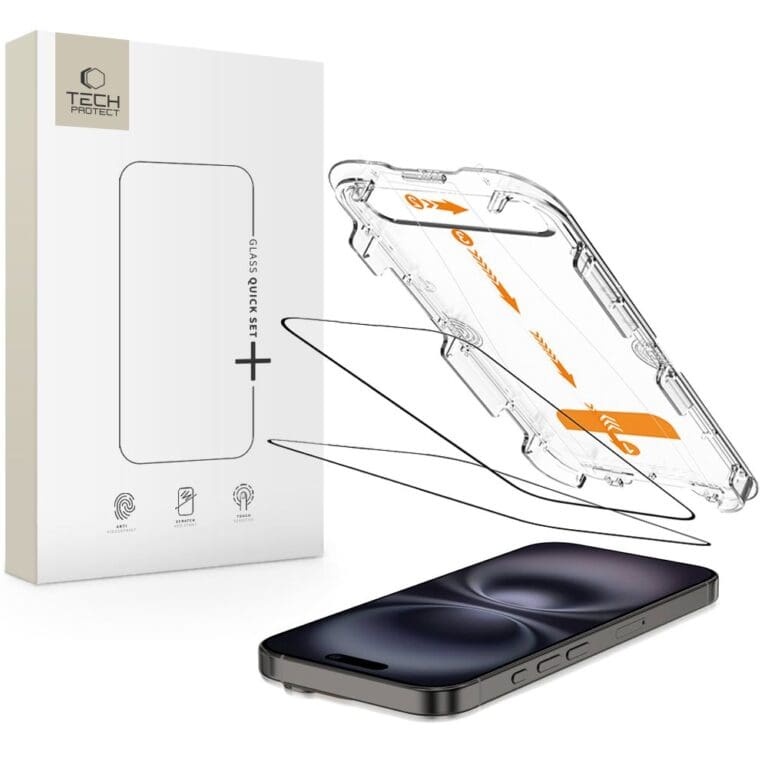Tech-Protect Quick Set+ 2-Pack Black iPhone 16/15