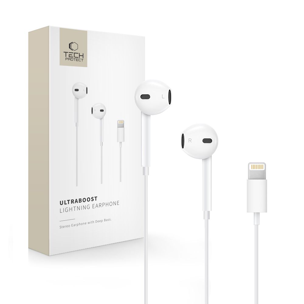 Tech-Protect Ultraboost Lightning Earphone Core White