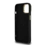 Guess PU 4G Metal Logo Stand Camera Frame Black iPhone 13 Tok