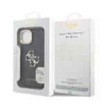 Guess PU 4G Metal Logo Stand Camera Frame Black iPhone 13 Tok