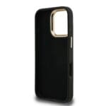 Guess PU 4G Metal Logo Stand Camera Frame Black iPhone 16 Pro Tok