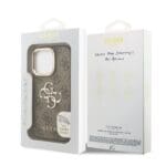 Guess PU 4G Metal Logo Stand Camera Frame Brown iPhone 15 Pro Tok
