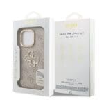 Guess PU 4G Metal Logo Stand Camera Frame Pink iPhone 16 Pro Tok