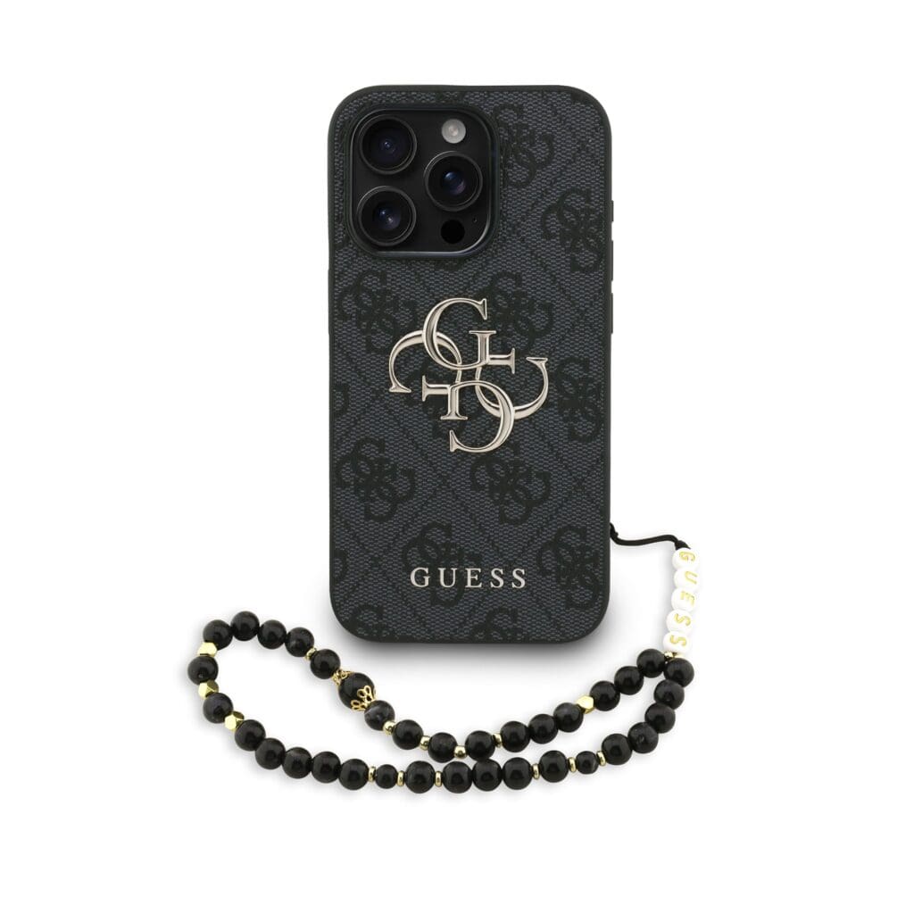 Guess PU 4G Metal Logo Strap Black iPhone 15 Pro Max Tok