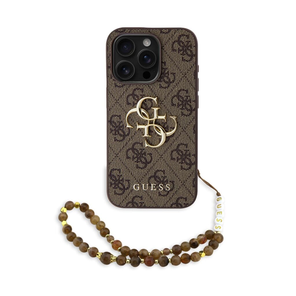 Guess PU 4G Metal Logo Strap Brown iPhone 15 Pro Max Tok