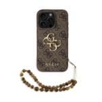 Guess PU 4G Metal Logo Strap Brown iPhone 15 Pro Max Tok