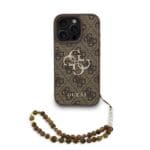 Guess PU 4G Metal Logo Strap Brown iPhone 16 Pro Tok