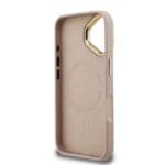 Guess PU 4G Strass Triangle Logo Stand Camera Frame MagSafe Pink iPhone 16 Tok