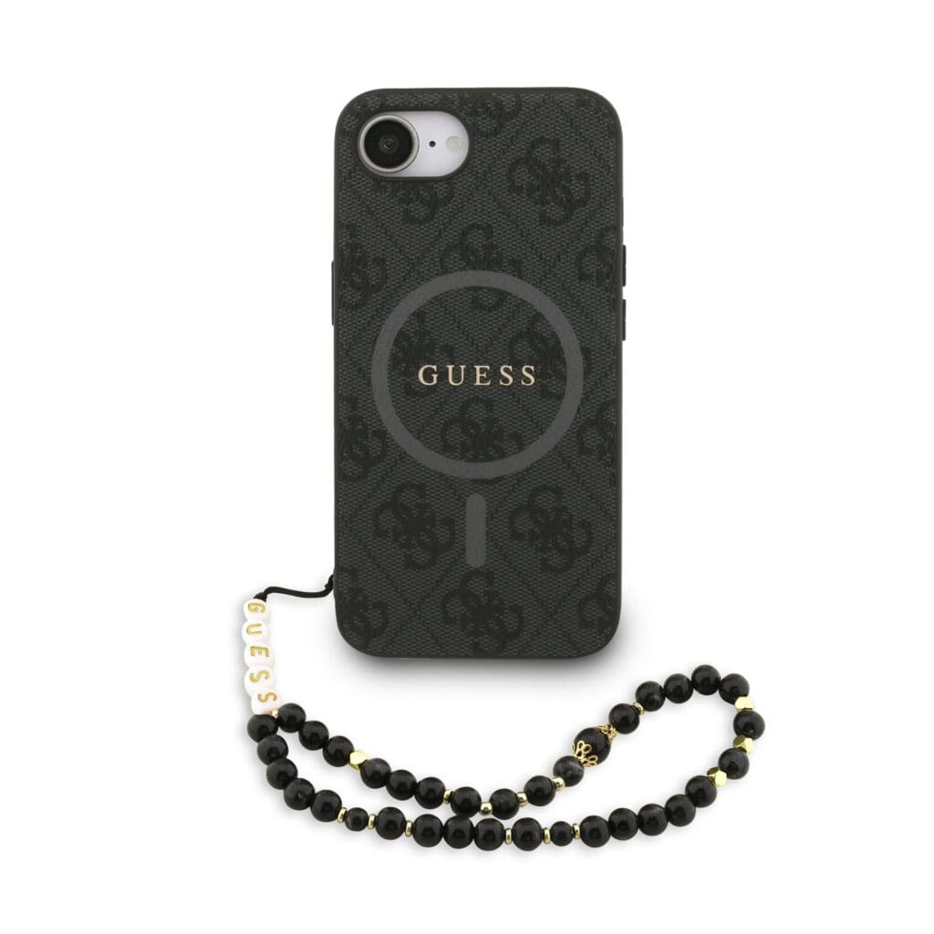Guess PU Leather 4G Colored Ring Strap MagSafe Black iPhone 16e Tok