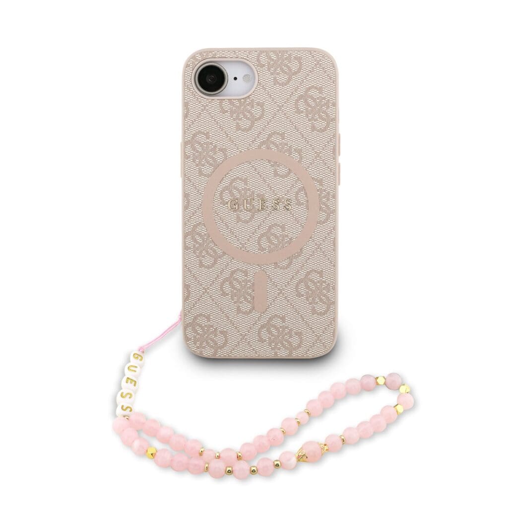 Guess PU Leather 4G Colored Ring Strap MagSafe Pink iPhone 16e Tok