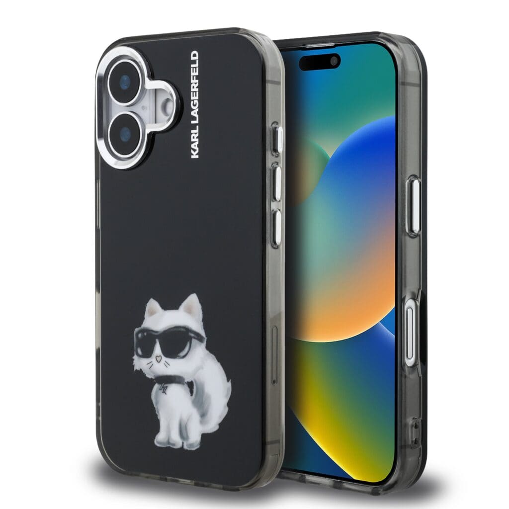 Karl Lagerfeld IML Aquarelle Choupette Black iPhone 16 Tok