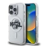 Karl Lagerfeld IML Glitter Karl and Choupette Sketch MagSafe Transparent iPhone 16 Pro Tok