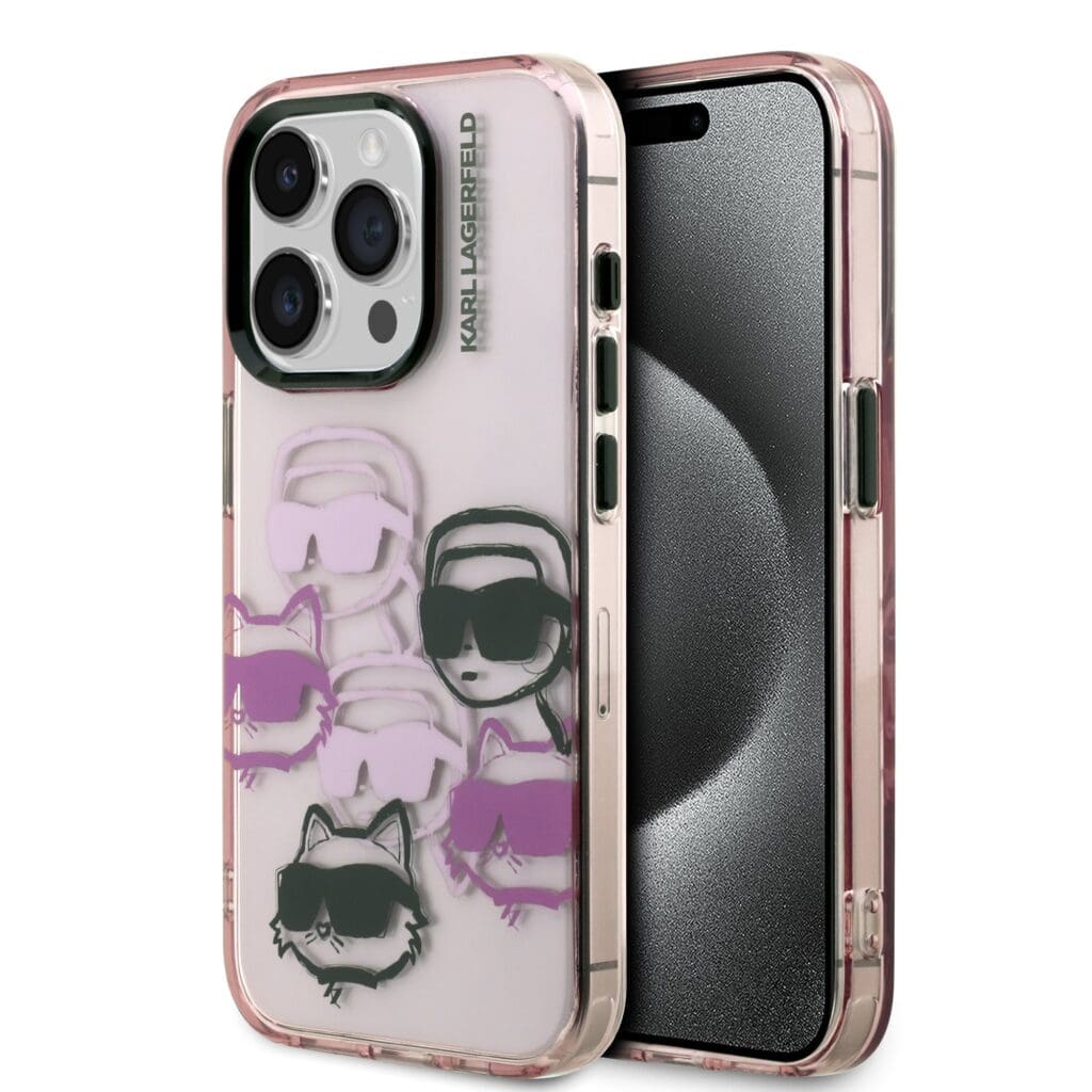 Karl Lagerfeld IML Multi K&CH Heads Pink iPhone 15 Pro Max Tok