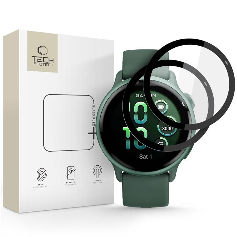 Tech-Protect Glass Flex+ 2-Pack Garmin Vivoactive 6 Black