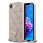 Guess PU 4G Strass Triangle Metal Logo Pink iPhone 16e Tok