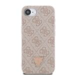 Guess PU 4G Strass Triangle Metal Logo Pink iPhone 16e Tok