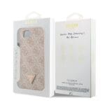Guess PU 4G Strass Triangle Metal Logo Pink iPhone 16e Tok