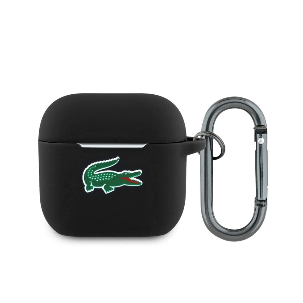 Lacoste Liquid Silicone Croc Logo Black AirPods 4 Tok