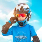 Rockbros 14110009003 Polarized Cycling Glasses For Children 8-14 Years Old Green And White