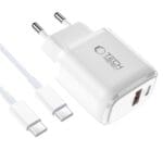 Tech-Protect Nca20 2-Port Network Charger Pd 20W / Qc3.0 + Type-C Cable White